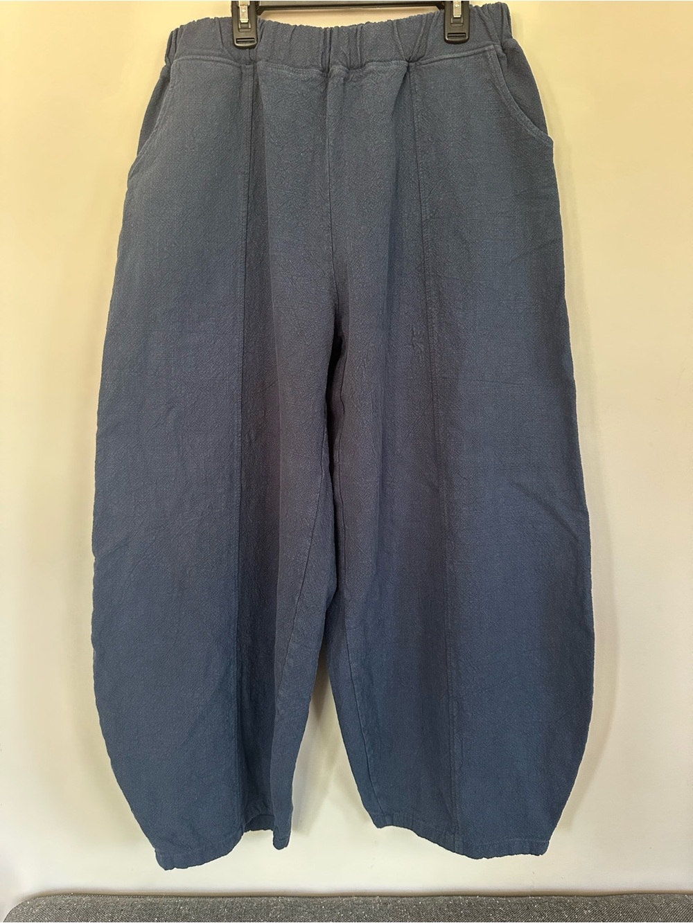 Barrel wide leg cotton linen blend pants